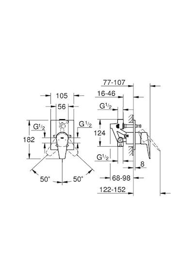 Grohe Bauedge Tek Kumandalı Banyo Bataryası - 29353001 Gümüş
