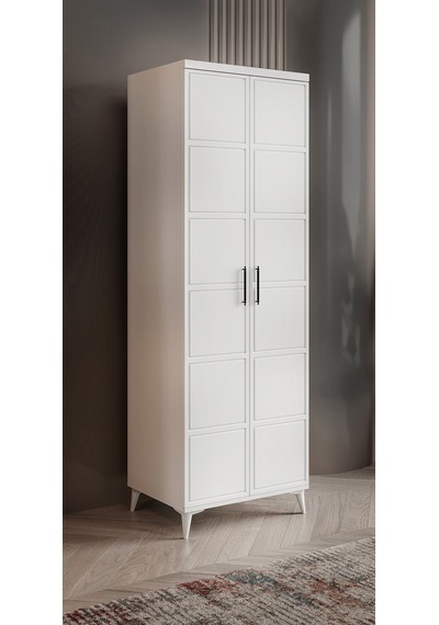 GuneyStore Milano 2 Kapaklı Komple Mdf Beyaz Gardırop