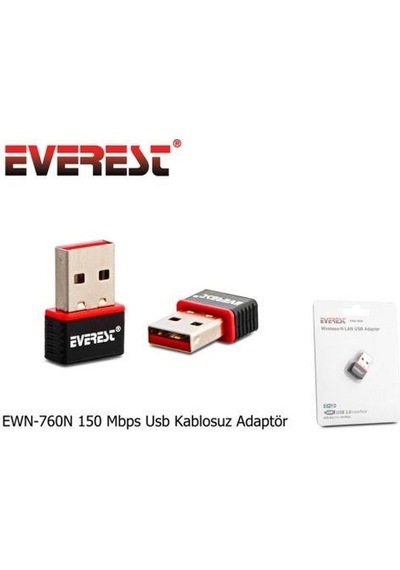 Everest Ewn-760N 150 Mbps  Usb Kablosuz  Adaptör