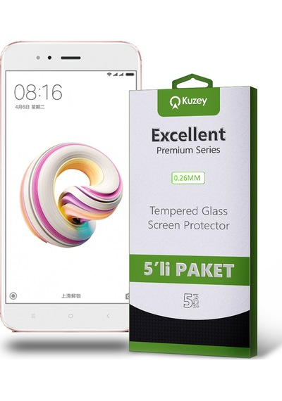 Xiaomi Mi 5x ile Uyumlu Temperli Ekran Koruyucu Kırılmaz Cam Ekonomik 5'li Paket