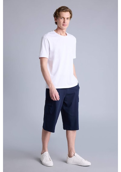 Defacto Relax Fıt Sweatshirt Kumaşı Uzun Şort T4693az26smnv241 Lacivert-nv241