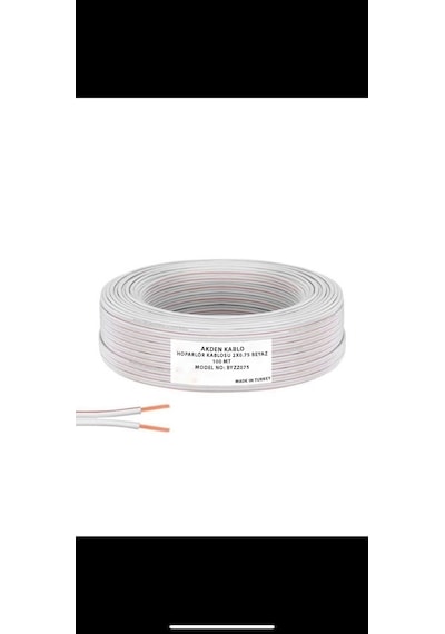 Elektrik Ve Hoparlör Kablosu Kordon 2x0.75 100mt - Beyaz
