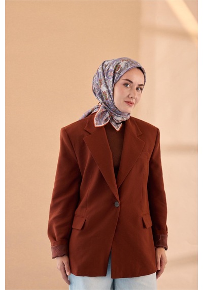 Silk Home Yaz Esintisi Eşarp 150002-19 Gümüş, Eflatun, Koyu Turuncu, Leylak