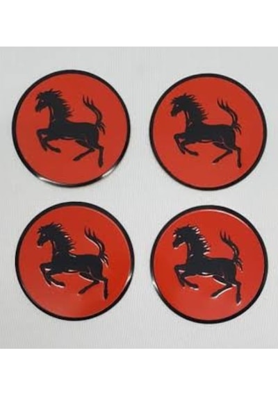 Jant Göbeği Arma Ferrari Tofaş Alüminyum Yapıştırma Logo 60 Mm