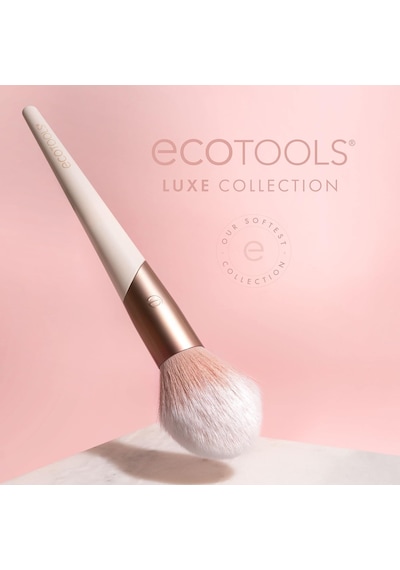 Allık Ve Bronzlaştırıcı İçin Luxe Peluş Pudra Makyaj Fırçası, Pudra Makyajıyla En İyi Çalışır, Lüks Ve Göz Alıcı Çevre Dostu Premium Makyaj Fırçası, Sentetik Kıllar, Pembe, 1 Adet