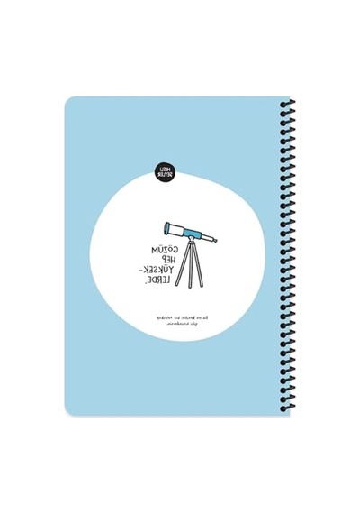 A4 Kareli Spiralli Defter, Yüksek Kaliteli Sayfalar Ve Stickerlar 124-Pembe
