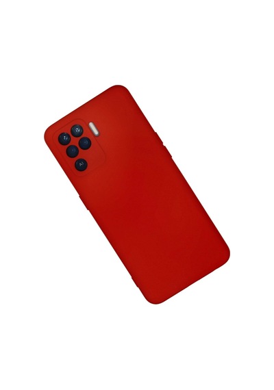 Oppo Reno 5 Lite Kılıf Nano İçi Kadife Silikon - Kırmızı -