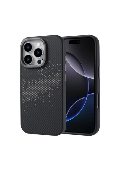 Apple Uyumlu iPhone 16 Pro Kılıf M-safe Şarj Özellikli Karbon Fiber Tasarımlı Zore Vave Kapak Çok Renkli