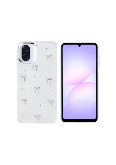 Zore Galaxy A07 Kılıf Airbag Tasarımlı Simli Şeffaf Zore Kutup Kapak - Fiyonk