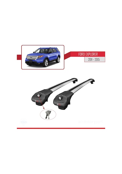 Ford Explorer 2011-2015 Arası İle Uyumlu Ace-1 Ara Atkı Tavan Barı Gri