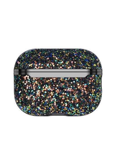 Onegif Apple AirPods Uyumlu Pro 2 2.nesil Bright Simli AirPods Uyumlu Kapak - Siyah Düz Renkli