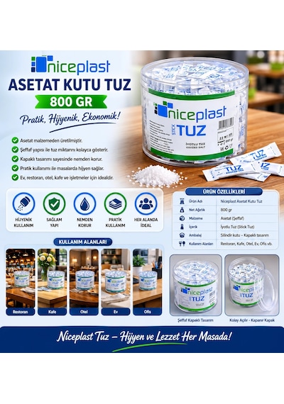Nicepalst Asetat Kutu Tuz 800 Gr.