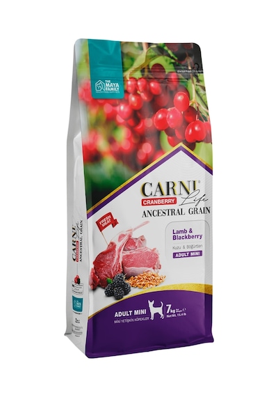 Carni Life Ata Tahıllı Kuzu Etli Ve Böğürtlenli Mini Irk Yetişkin Köpek Maması 7 Kg