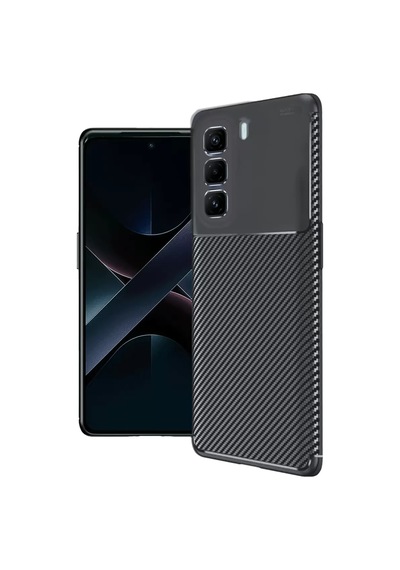 İnfinix Hot 50 4g Kılıf Auto Focus Karbon Kapak - Siyah -