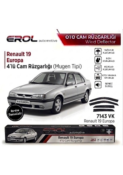 Renault 19 Europa 4'lü Sedan-hb Mugen Cam Rüzgarlığı