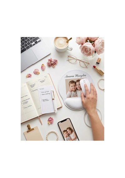 Bilek Destekli Mouse Pad Logo Veya Fotoğraf Baskılı Ergonomik Oval Öğretmene