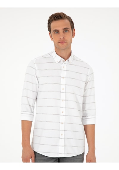 Pierre Cardin Erkek Bej Gömlek Desenli 50296902-vr011 Bej