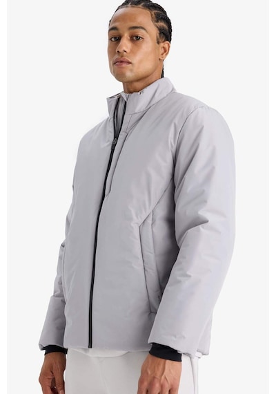 Defacto Defactofit Su İtici Slim Fit Dar Kesim Fermuarlı Su Geçirmez Mont E9484ax25wngr487 Gri