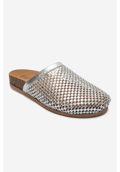 Luvi Shoes Montera Gümüş Taşlı Kadın Terlik