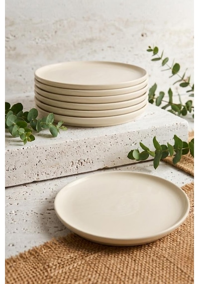 Alpin Sunum Tabağı 6'lı Set - Estetik Pasta Tabağı Ve Yemek Servis Altlığı Beyaz