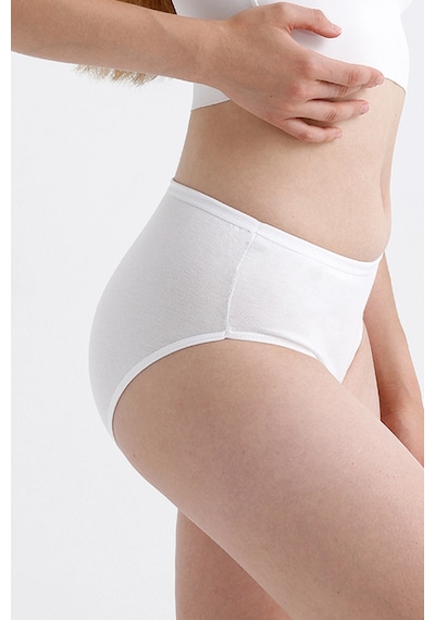 Meine Liebe Unterwäsche Pamuklu 7'li Paket Yüksek Bel Toparlayıcı Etkili Bato Külot Beyaz