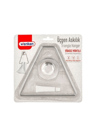 Wenken Vidasız Ultra Güçlü Yapıştırma Lüks Krom Üçgen Havlu Askıl Krom