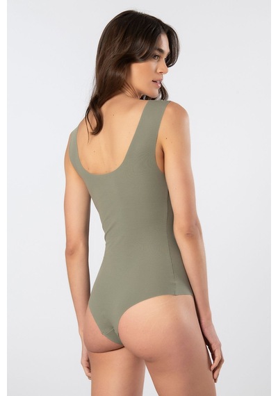 Türen Kadın Lazer Kesim Pamuklu Çıtçıtlı Body 905/yeşil Yeşil