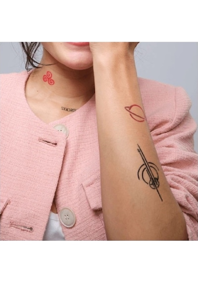 Stockholm City Pack Spray Tattoo Geçici Dövme Seti 26 Desen + Sprey Siyah