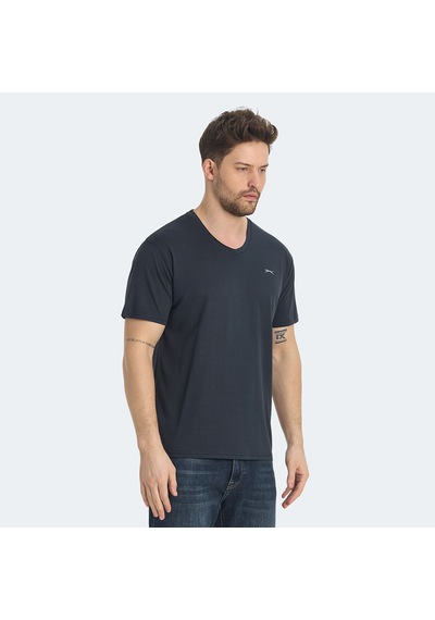 Slazenger KRAKKER Erkek V Yaka Koyu Gri Tişört