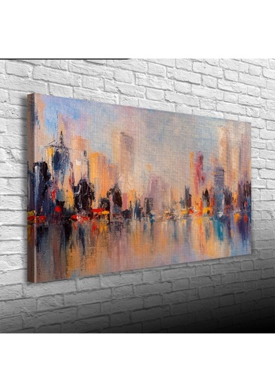 Renkli Kayıp Şehir Canvas Tablo 60x120