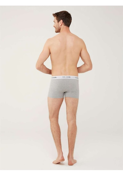 U.S. Polo Assn. Erkek Gri Melanj Tekli Cepli Boxer 80451Y Gri Melanj