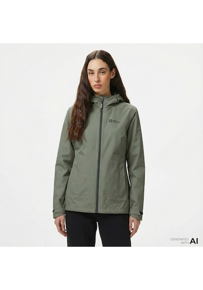 Jack Wolfskin Moonrise 3in1 Kadın Yeşil Outdoor Ceket 1115621-4137