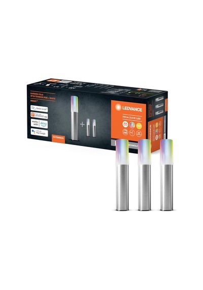 Akıllı Rgb Led Bahçe Lambası 3'lü Set, Wifi, Alexa & Google Uyumlu, Dış Mekan Işığı Gri