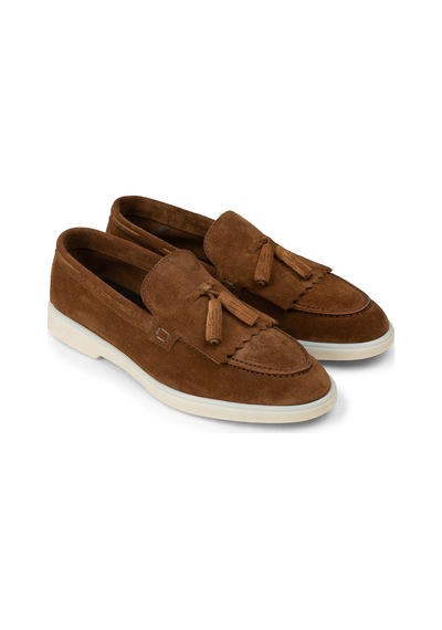 Deery Erkek Hakiki Süet Taba Renk Püsküllü Loafer - 02030mtbac01