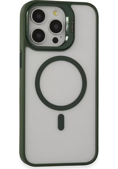 Joko Apple Uyumlu İphone 15 Pro Kılıf Roblox Lens Magsafe Standlı Kapak - Koyu Yeşil - Özel Seri 8683140632212