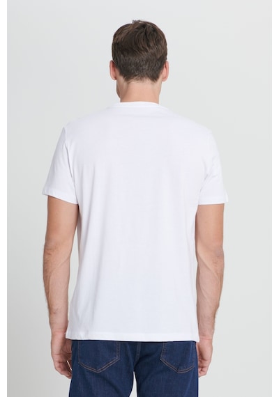 AC&Co / Altınyıldız Classics Erkek Beyaz Standart Fit Normal Kesim Baskılı Bisiklet Yaka Tişört Beyaz