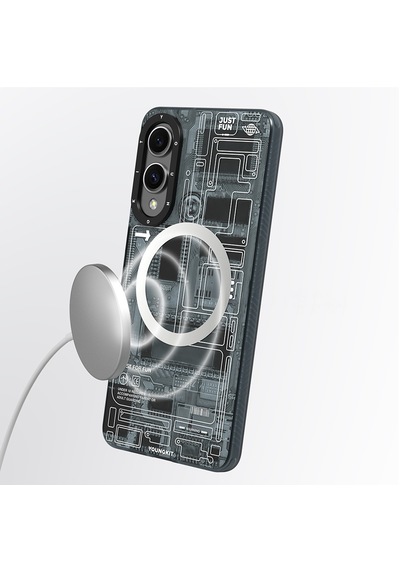 Galaxy S25 Edge Kılıf M-safe Uyumlu Youngkit Technology Serisi Kapak Gri