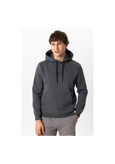 Backandbond Antrasit Regular Fit Pamuklu Kapüşonlu Sweatshirt