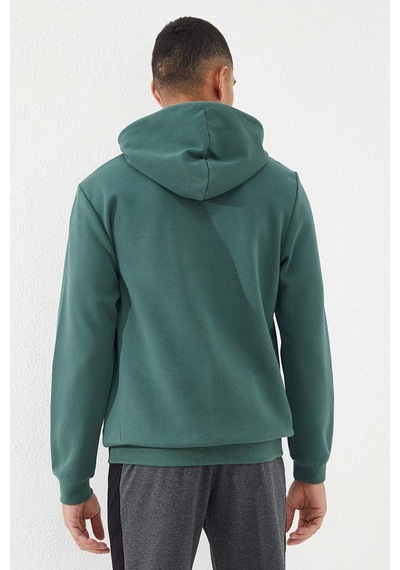 Tommy Life Yeşil Kanguru Cep Standart Kalıp Kapüşonlu Erkek Sweatshirt - 87883 Yeşil