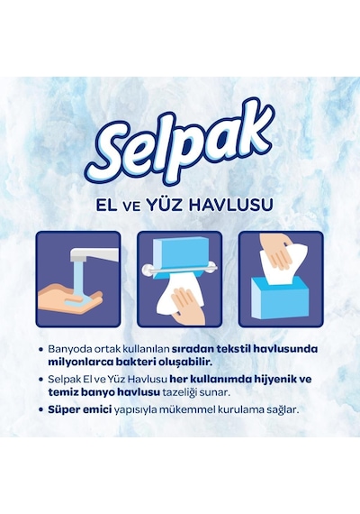 Selpak El ve Yüz Havlusu 2 x 80'li Selpak El ve Yüz Havlusu 2 x 80'li