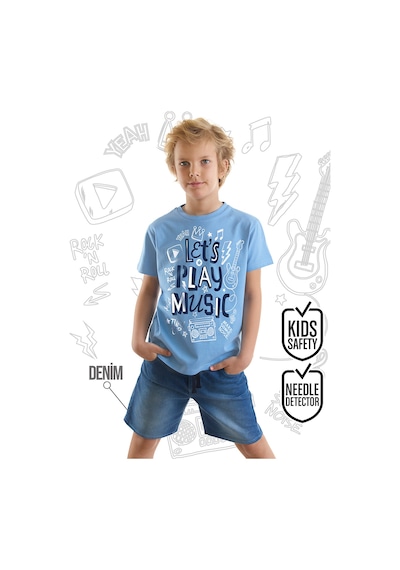 Let's Play Lacivert Erkek Çocuk Yazlık T-shirt Denim Şort Takım