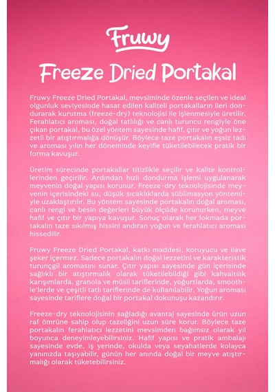 Freeze Dried Portakal Kova Dondurularak Kurutulmuş Portakal Diğer