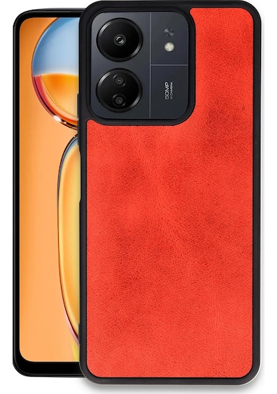 Ilkeshop Newface Xiaomi Redmi 13c Kılıf Aras Deri Kapak - Kırmızı