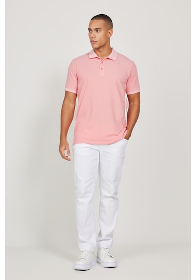 AC&Co / Altınyıldız Classics 4A4820200047PBY3XL Düğmeli Polo Yaka Cepsiz Slim Fit Erkek Tişört Pembe - Beyaz AC&Co / Altınyıldız Classics 4A4820200047PBY3XL Düğmeli Polo Yaka Cepsiz Slim Fit Erkek Tişört Pembe - Beyaz
