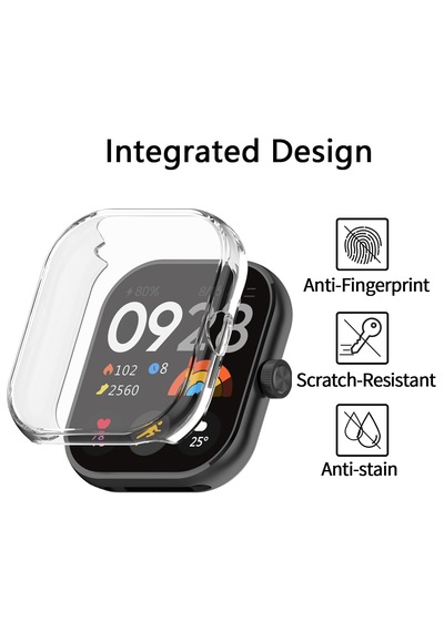 Xiaomi Redmi Watch 4 Uyumlu Şeffaf Silikon Kasa Ve Ekran Koruyucu