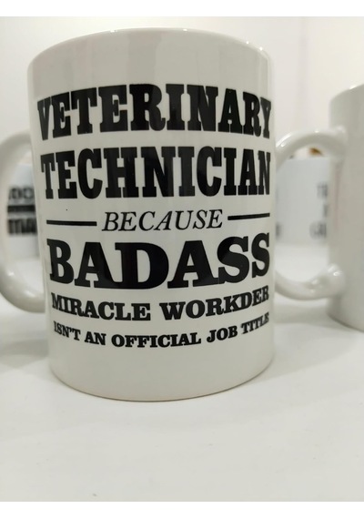 Lexroo Veterinary Technician Badass Miracle Worker Kupa - Veteriner Teknisyeni Seramik Bardak 325ml Çok Renkli