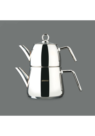 Ambosss Diamond Orta Boy Çaydanlık - Inox - 1,2 Lt + 1,8 Lt Renkli