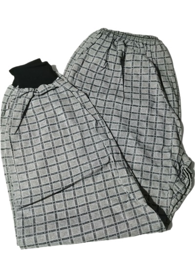 Abarta Erkek Battal Manşetli Ağlı Pijama Altı -3xl-4xl-1 Adet Açık Gri
