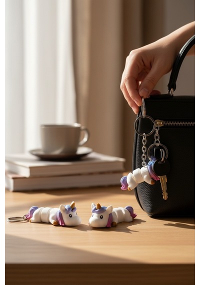 Unicorn Figürlü Hareketli Anahtarlık