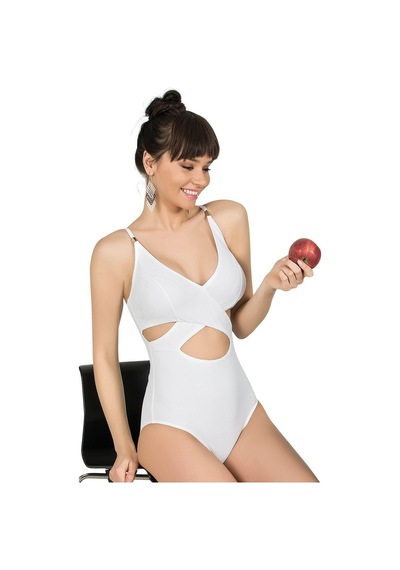 Endeep Kadın Beyaz Çapraz Model Mayo